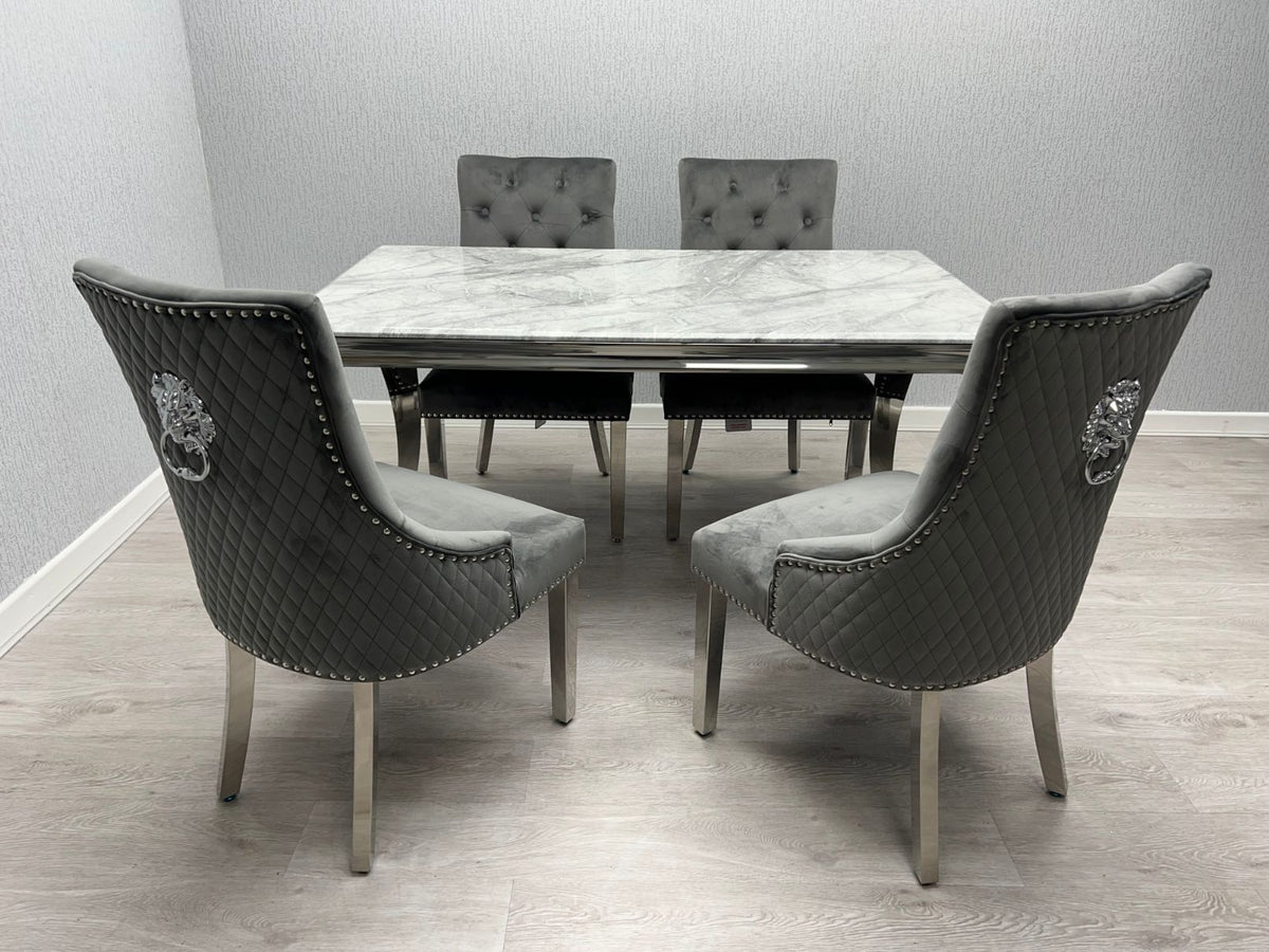 Sofia Grey & Silver Dining Table – All Sizes