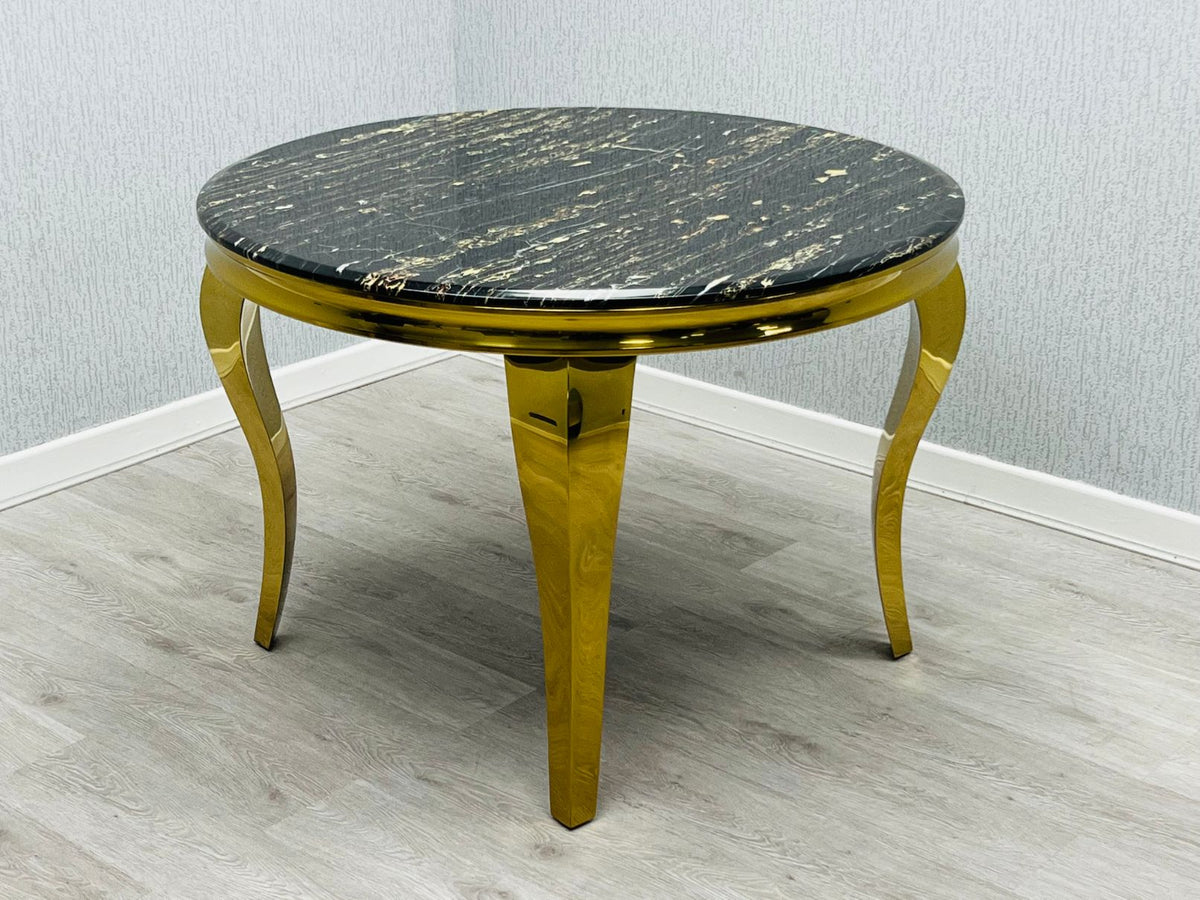 Sofia Black & Gold Dining Table – All Sizes - 1.1 M ROUND