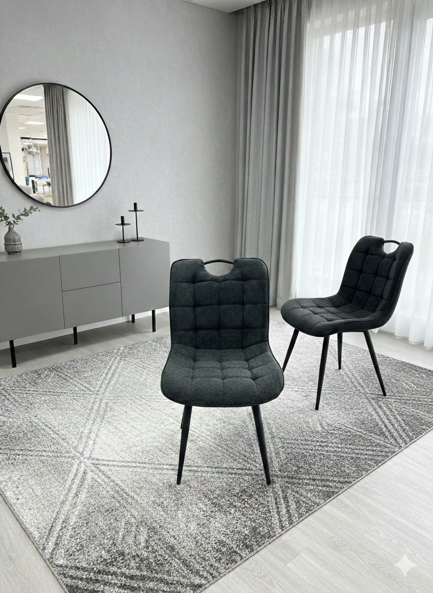 Monza Black Fabric Dining Chair