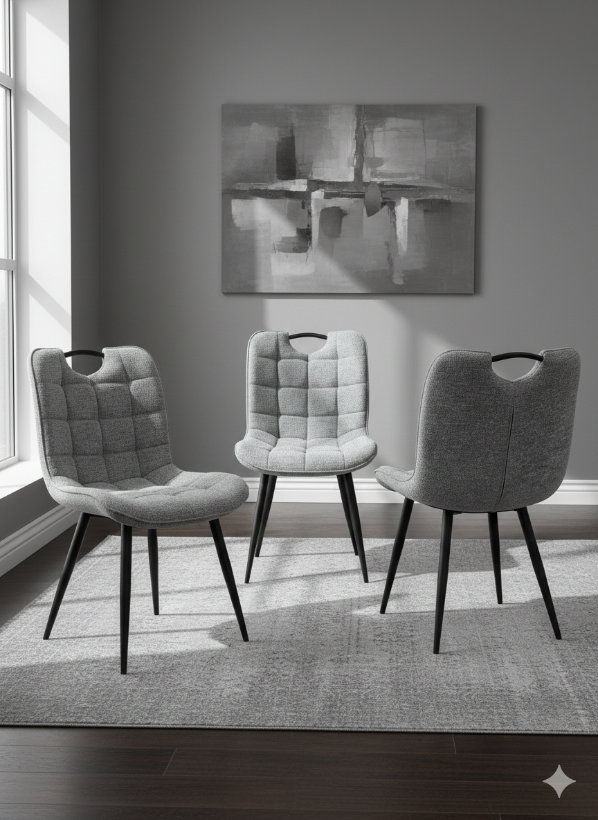 Monza Grey Fabric Dining Chair