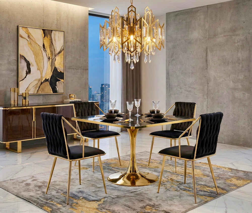 Roma Square Black Dining Table