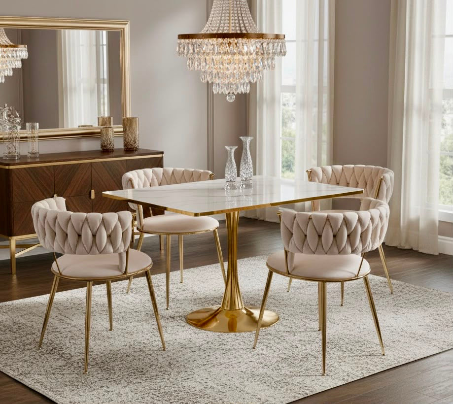 Roma Square White Dining Table
