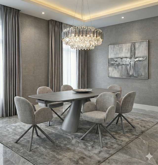 Gstaad Grey Extendable Stone Table