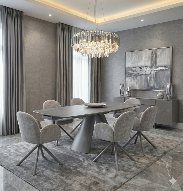 Gstaad Grey Extendable Stone Table